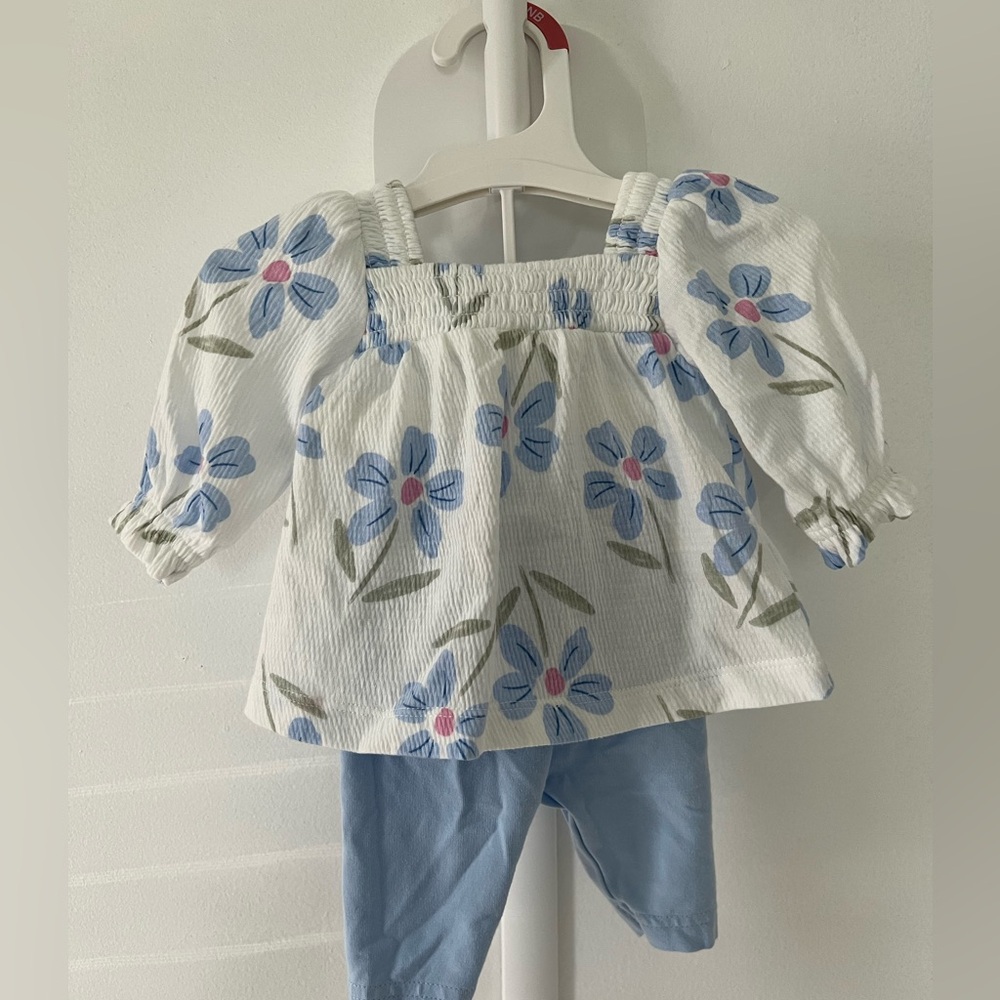 Carters just one you baby girl floral printed top & pant set - Picture 2 of 3